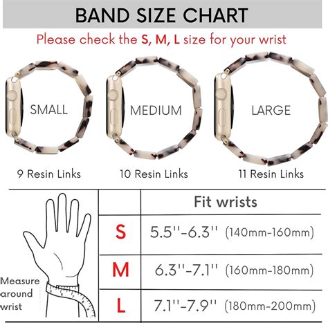 apple watch band size chart